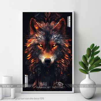 file tranh con giap tuat con cho decor 576