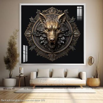 file tranh con giap tuat con cho decor 579