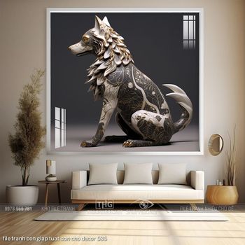 file tranh con giap tuat con cho decor 585