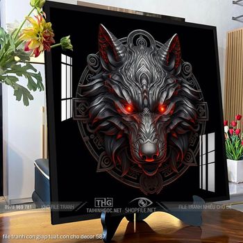 file tranh con giap tuat con cho decor 587