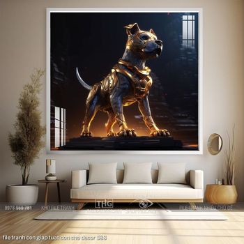 file tranh con giap tuat con cho decor 588