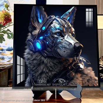 file tranh con giap tuat con cho decor 589