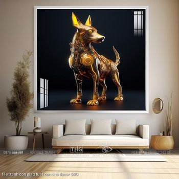 file tranh con giap tuat con cho decor 590