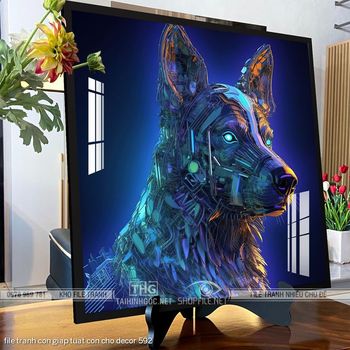 file tranh con giap tuat con cho decor 592