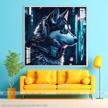 file tranh con giap tuat con cho decor 596