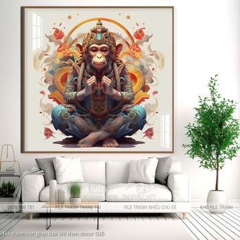 file tranh con giap tuoi khi than decor 016