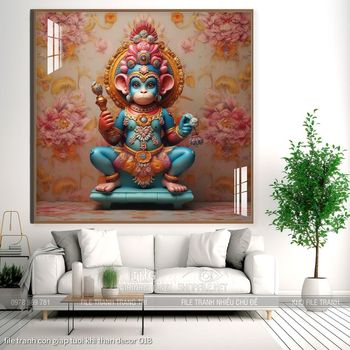 file tranh con giap tuoi khi than decor 018