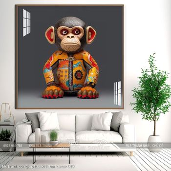 file tranh con giap tuoi khi than decor 019