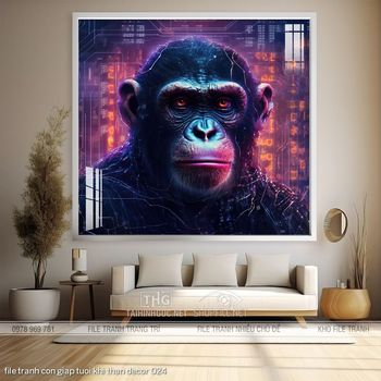 file tranh con giap tuoi khi than decor 024