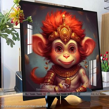 file tranh con giap tuoi khi than decor 028