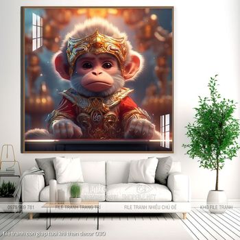 file tranh con giap tuoi khi than decor 030