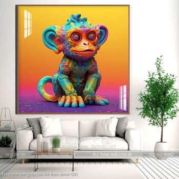 file tranh con giap tuoi khi than decor 031