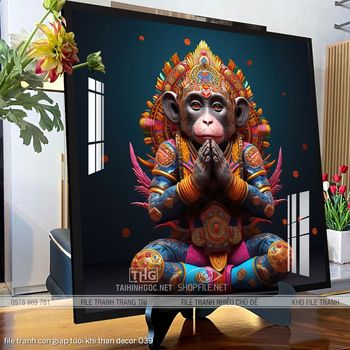 file tranh con giap tuoi khi than decor 039