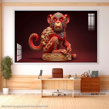 file tranh con giap tuoi khi than decor 040