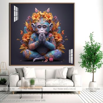 file tranh con giap tuoi khi than decor 046