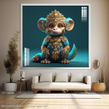 file tranh con giap tuoi khi than decor 047