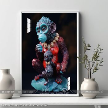 file tranh con giap tuoi khi than decor 049