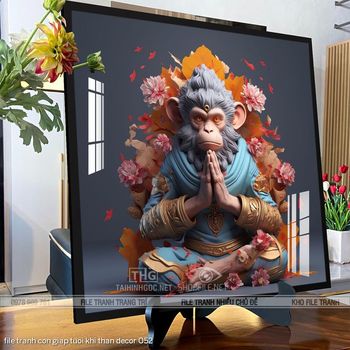 file tranh con giap tuoi khi than decor 052