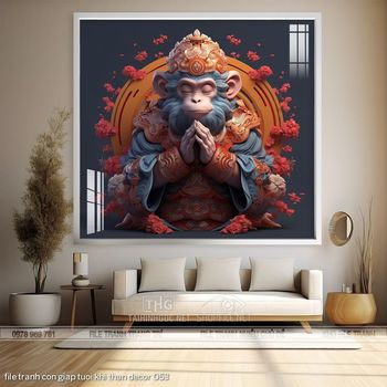 file tranh con giap tuoi khi than decor 053