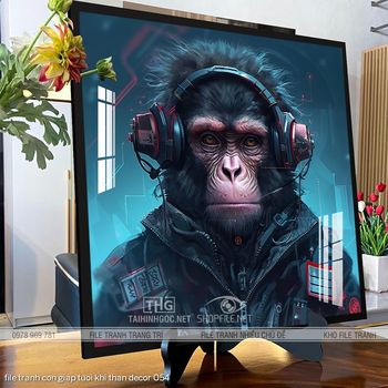 file tranh con giap tuoi khi than decor 054