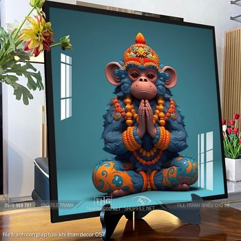 file tranh con giap tuoi khi than decor 057