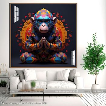 file tranh con giap tuoi khi than decor 058