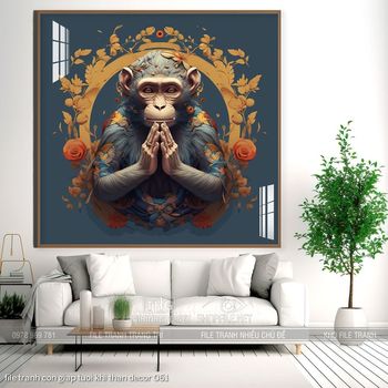 file tranh con giap tuoi khi than decor 061