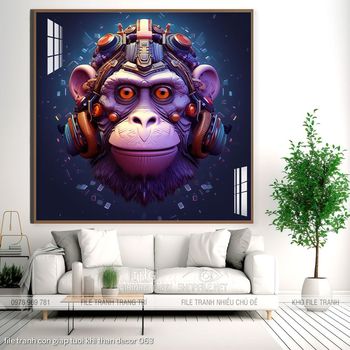 file tranh con giap tuoi khi than decor 063