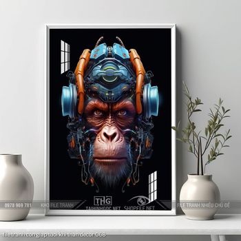 file tranh con giap tuoi khi than decor 068