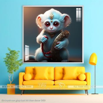 file tranh con giap tuoi khi than decor 069