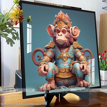 file tranh con giap tuoi khi than decor 073