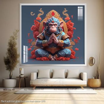 file tranh con giap tuoi khi than decor 076