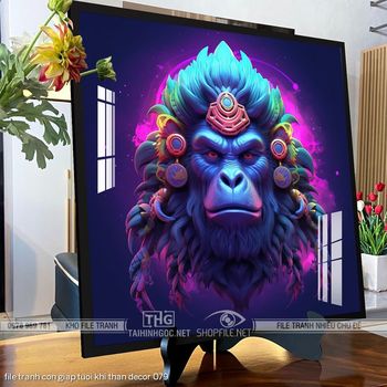 file tranh con giap tuoi khi than decor 079