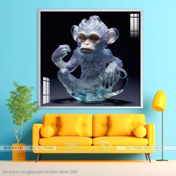 file tranh con giap tuoi khi than decor 082