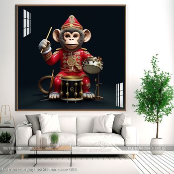 file tranh con giap tuoi khi than decor 086