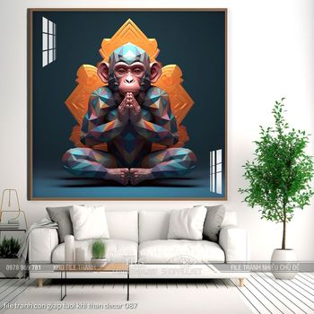 file tranh con giap tuoi khi than decor 087