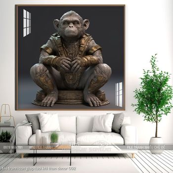 file tranh con giap tuoi khi than decor 092