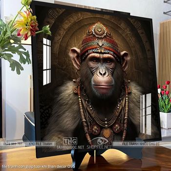 file tranh con giap tuoi khi than decor 095