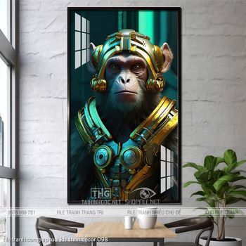 file tranh con giap tuoi khi than decor 098