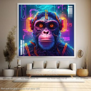 file tranh con giap tuoi khi than decor 100