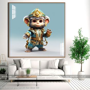 file tranh con giap tuoi khi than decor 103