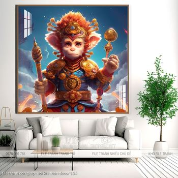 file tranh con giap tuoi khi than decor 104