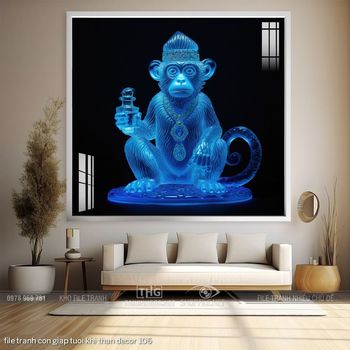 file tranh con giap tuoi khi than decor 106