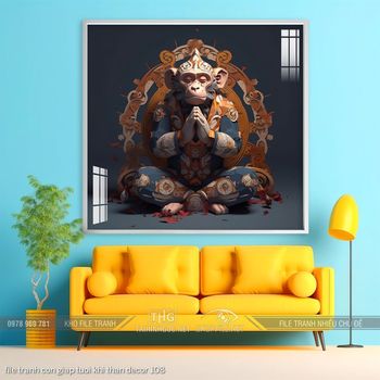 file tranh con giap tuoi khi than decor 108