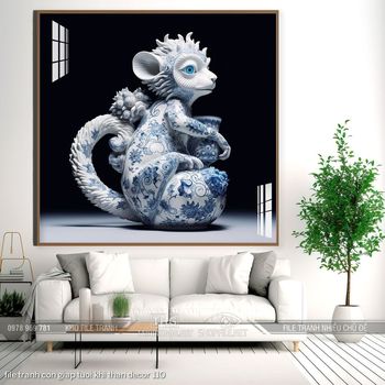 file tranh con giap tuoi khi than decor 110