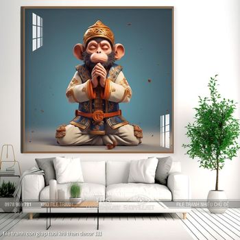 file tranh con giap tuoi khi than decor 111