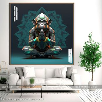 file tranh con giap tuoi khi than decor 113