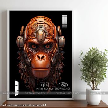 file tranh con giap tuoi khi than decor 114