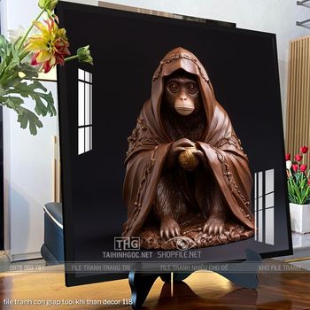 file tranh con giap tuoi khi than decor 118