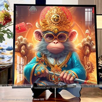 file tranh con giap tuoi khi than decor 122